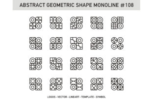 Abstract Geometric Shape Monoline 108