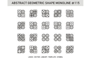 Abstract Geometric Shape Monoline 115: A Versatile, Scalable Design Resource for Modern Creative Projects
