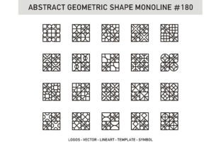 Abstract Geometric Shape Monoline 180
