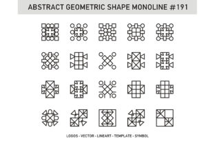 Abstract Geometric Shape Monoline 191