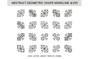Abstract Geometric Shape Monoline 205