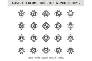 Abstract Geometric Shape Monoline 212: A Versatile, Scalable Design Asset for Modern Creative Projects