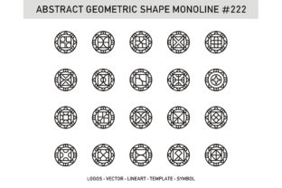 Abstract Geometric Shape Monoline 222