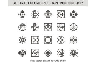 Abstract Geometric Shape Monoline 32