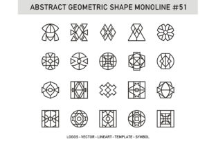 Abstract Geometric Shape Monoline 51