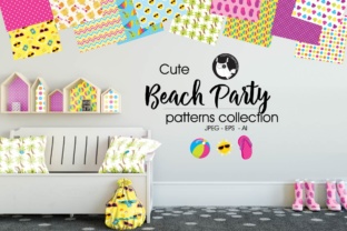 Beach Party Pattern Backgrounds: Super Cute, High-Quality Design Assets for Creative Projects