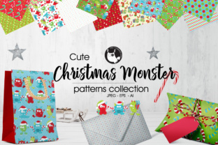 Christmas Monster: A Super Cute, High-Quality Pattern Background Design for Real-World Creative Work