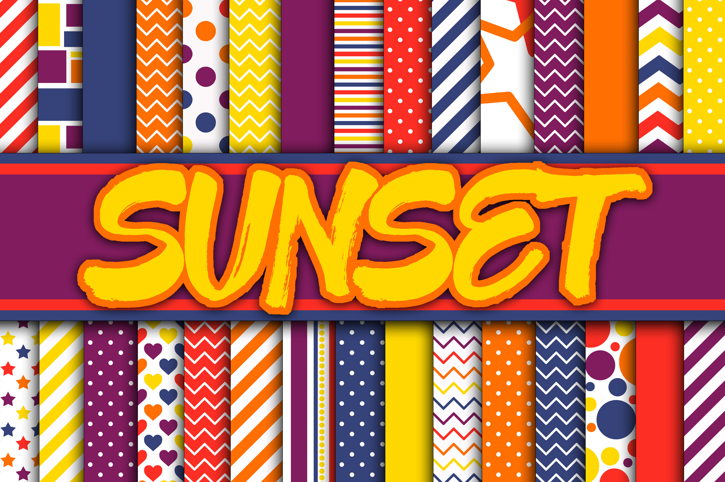 Sunset Digital Papers